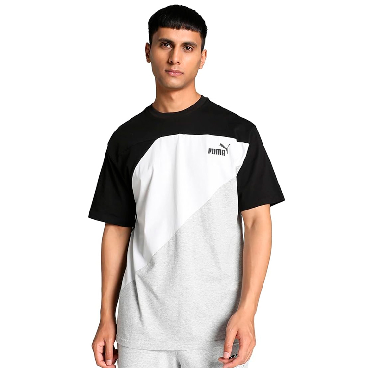 Футболка мужская Puma POWER Colorblock Tee S Черный/Белый photo 2