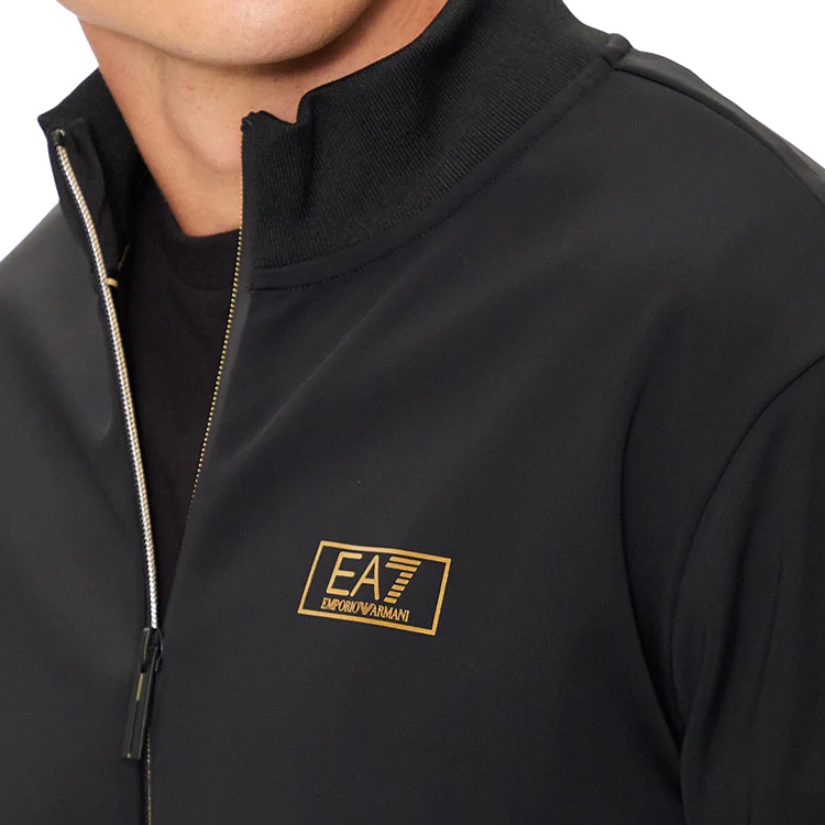Hanorac pt bărbați EA7 EMPORIO ARMANI Gold Label Zip-Up Sweatshirt S Negru photo 3