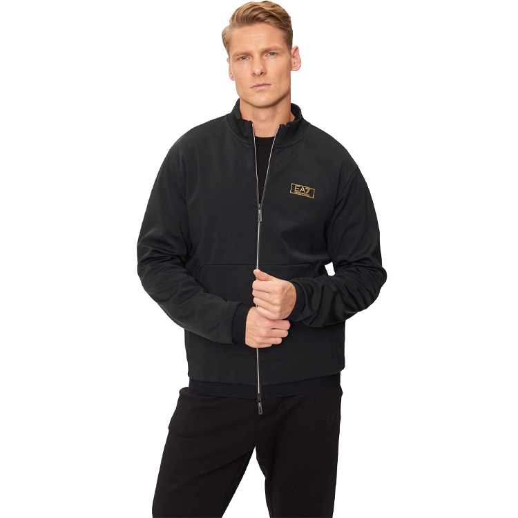 Hanorac pt bărbați EA7 EMPORIO ARMANI Gold Label Zip-Up Sweatshirt S Negru photo 4