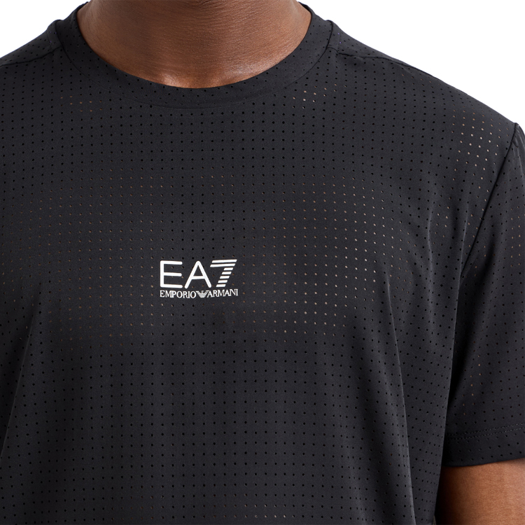 Tricou bărbătesc EA7 EMPORIO ARMANI VENTUS7 M TOP PERFORATED TEE S S Negru photo 4
