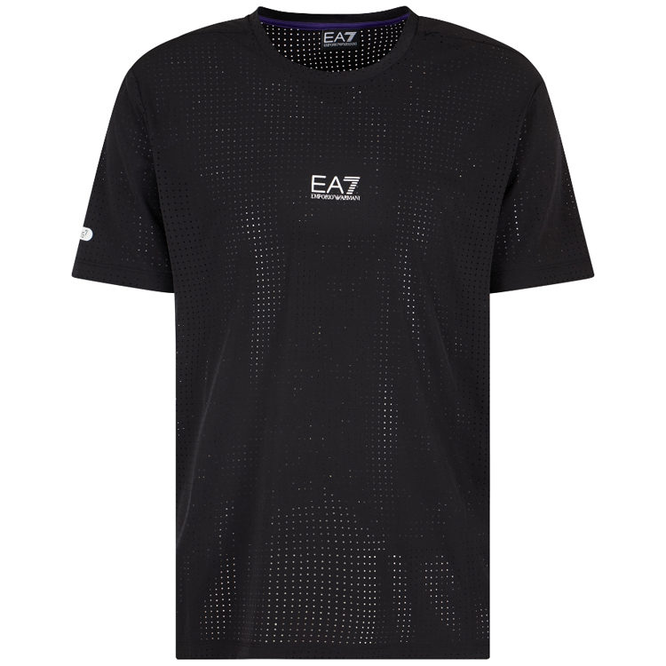 Tricou bărbătesc EA7 EMPORIO ARMANI VENTUS7 M TOP PERFORATED TEE S S Negru photo 5