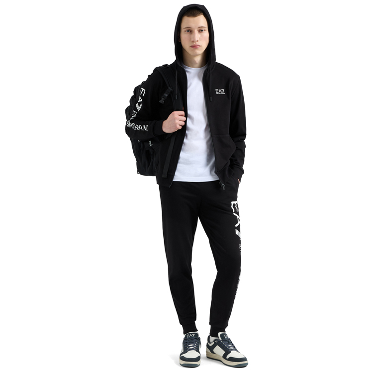 Hanorac pt bărbați EA7 EMPORIO ARMANI TRAIN LOGO SERIES M HOODIE FZ S Negru photo 2