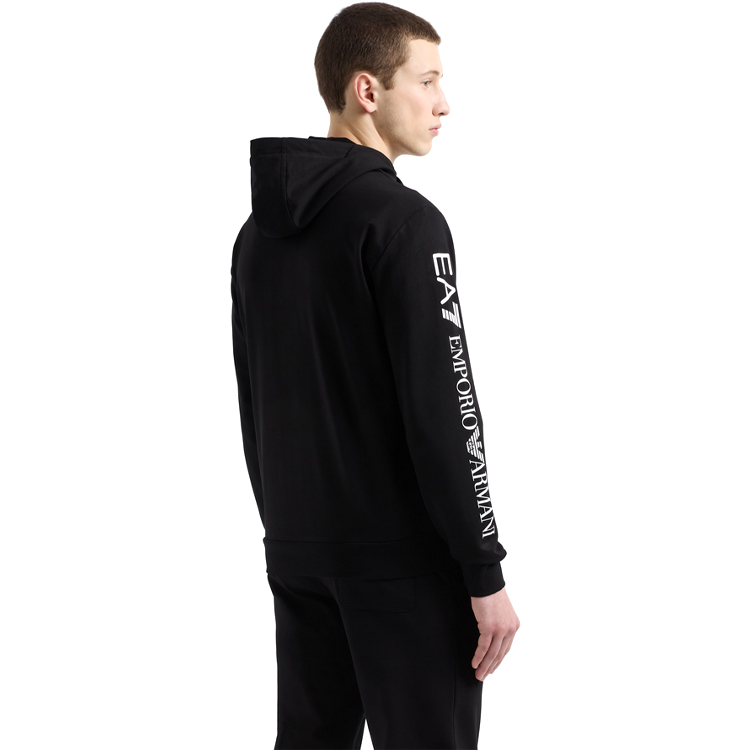 Hanorac pt bărbați EA7 EMPORIO ARMANI TRAIN LOGO SERIES M HOODIE FZ S Negru photo 3