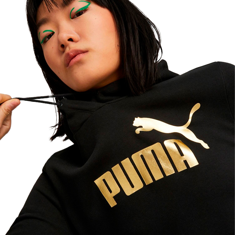 Hanorac Puma ESS+ Metallic Logo Hoodie TR L Negru Femei photo 4