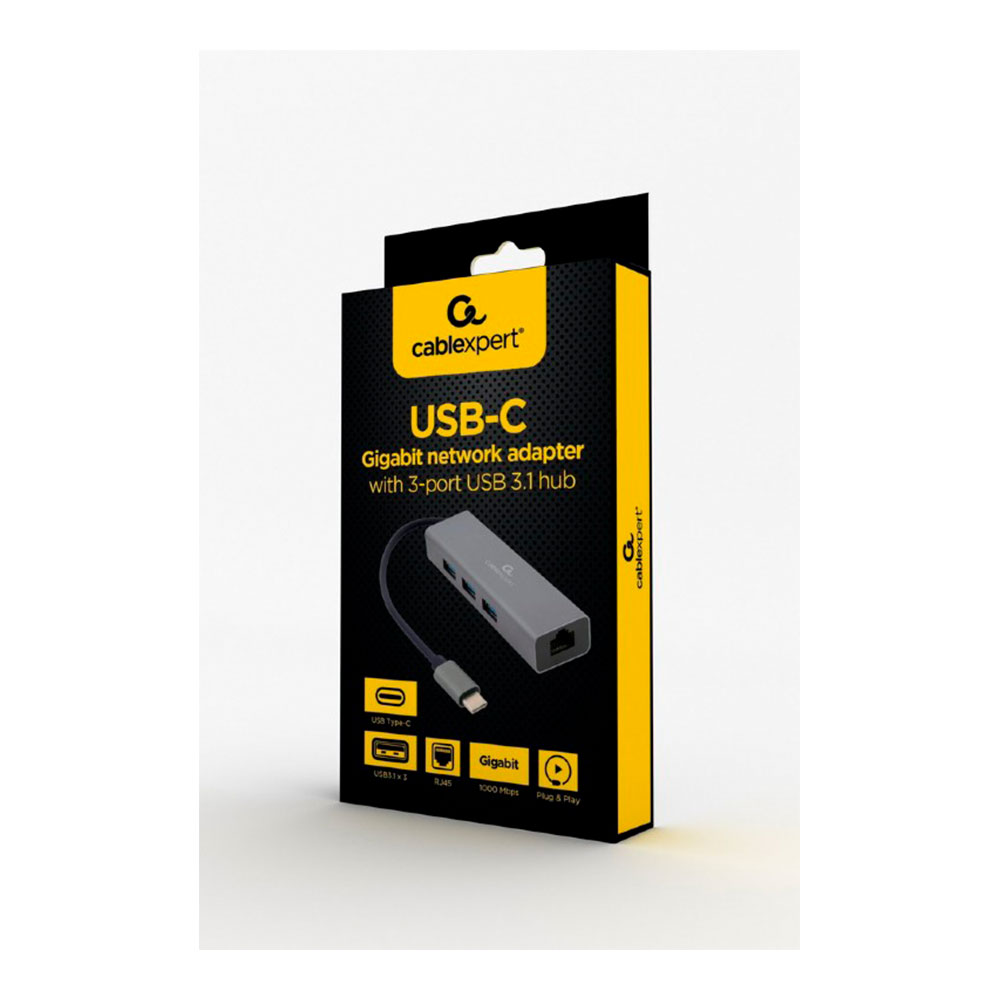 Адаптер USB Type-C - USB Type-A - Ethernet Cablexpert A-CMU3-LAN-01 photo 3