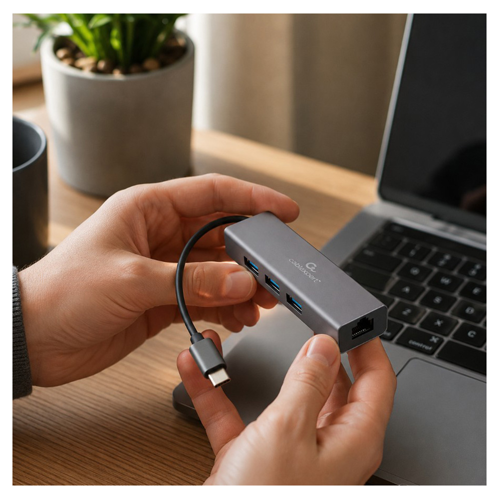 Адаптер USB Type-C - USB Type-A - Ethernet Cablexpert A-CMU3-LAN-01 photo 7
