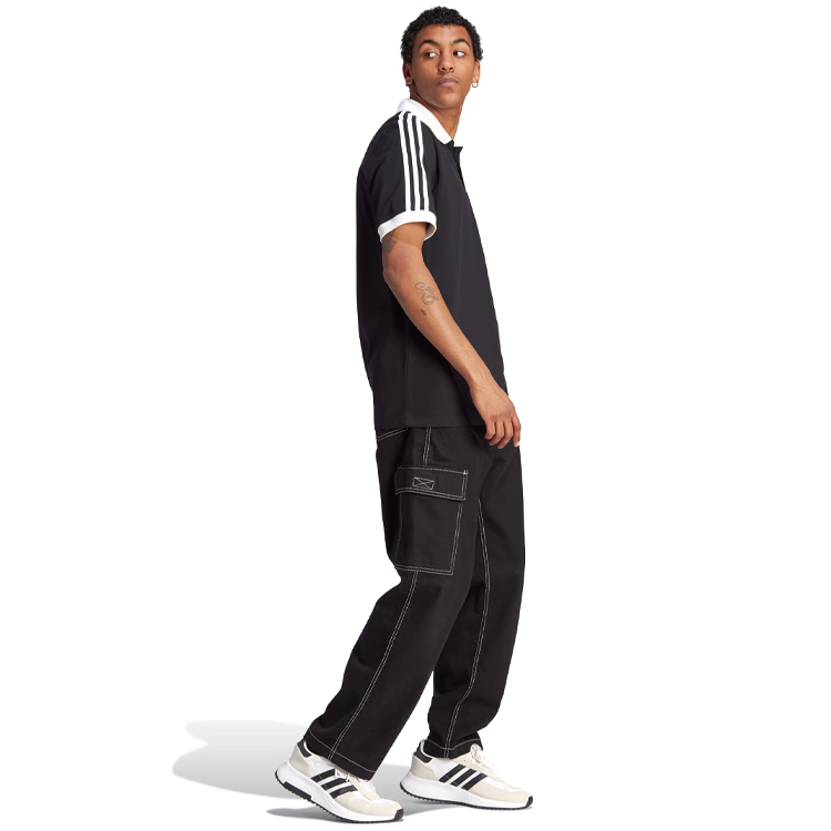 Мужские Поло Adidas 3-STRIPE POLO S Черный photo 3