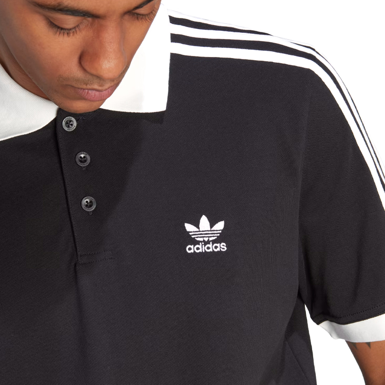 Мужские Поло Adidas 3-STRIPE POLO S Черный photo 5