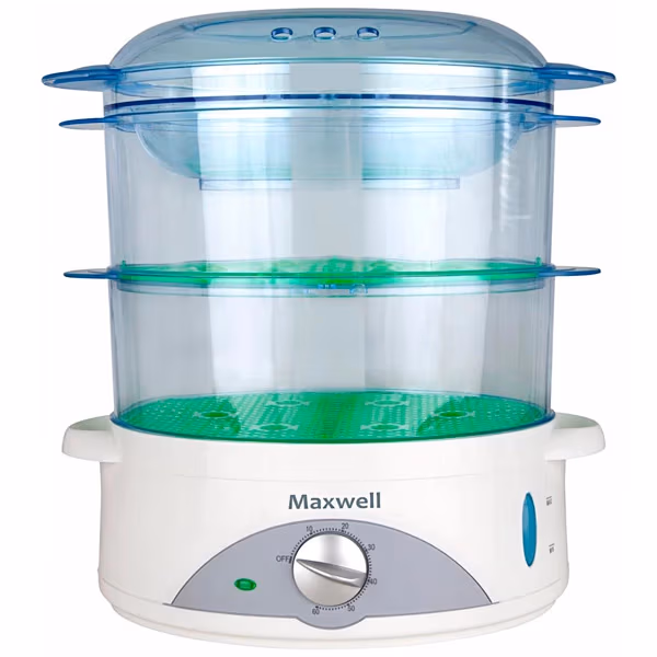 Aparat de fiert cu aburi Maxwell MW1201, 1 l, 780 W, Alb 