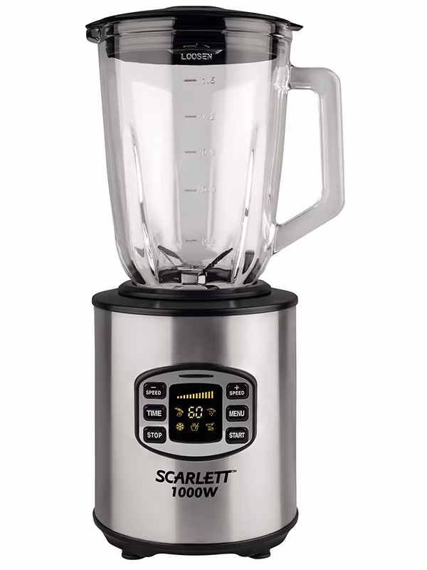 Блендер Scarlett SC-JB146G01, 1000 Вт, 12 скоростей, Нержавеющая сталь 
