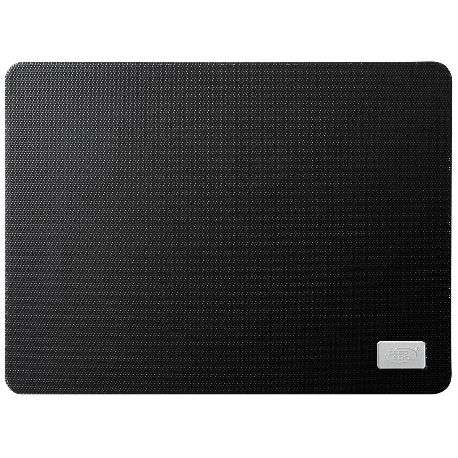 DEEPCOOL "N1 BLACK", Notebook Slim Cooling Pad up to 15.6", 1 fan - 180mm with fan speed control button, 600-1000rpm, <16~20 dBA, 84.7CFM, Portable & slim design -only 2.6cm, USB pass-through connector, Metal Mesh Panel, Black photo 1
