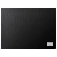 DEEPCOOL "N1 BLACK", Notebook Slim Cooling Pad up to 15.6", 1 fan - 180mm with fan speed control button, 600-1000rpm, <16~20 dBA, 84.7CFM, Portable & slim design -only 2.6cm, USB pass-through connector, Metal Mesh Panel, Black thumbnav 1