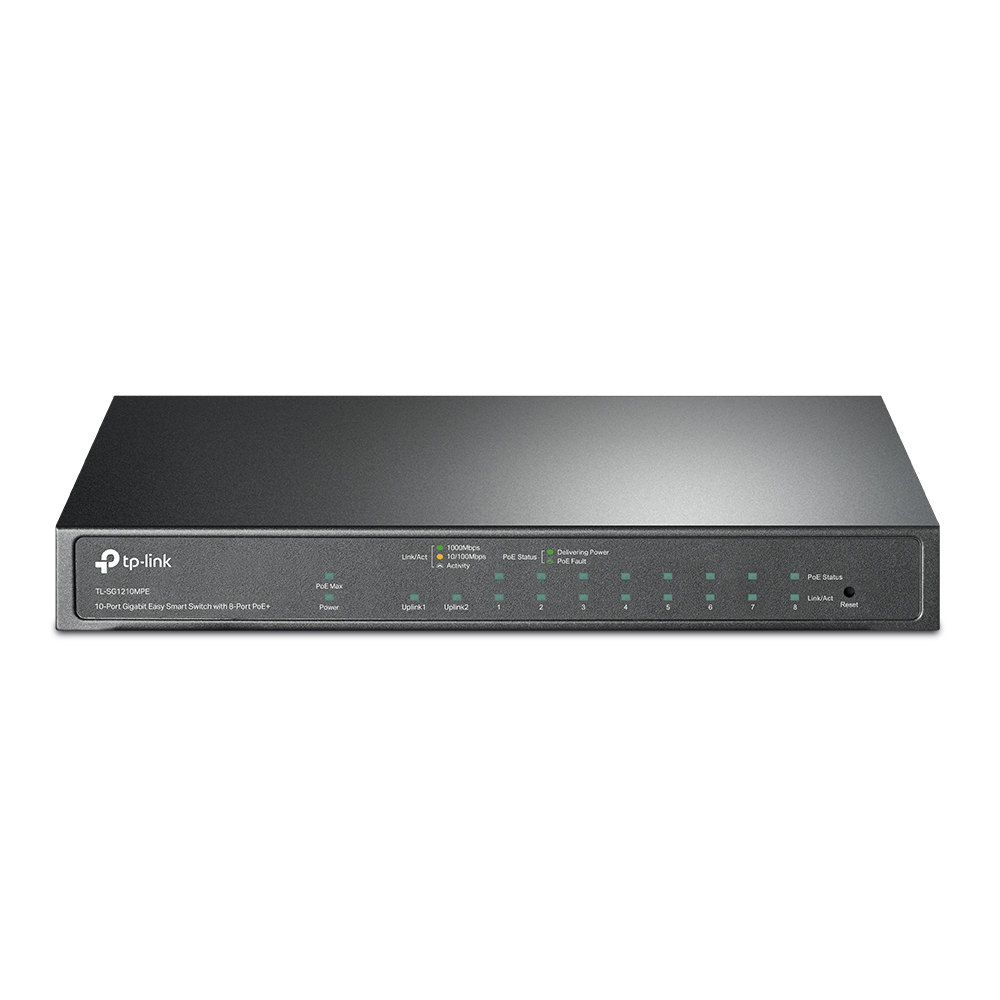 TP-LINK TL-SG1210P, 10-Port Desktop Gigabit PoE+ Switch, 8 PoE+ 10/100/1000Mbps LAN ports, 1 SFP port, 1 Gigabit LAN port, 802.3at/802.3af, PoE power budget: 63W photo 1