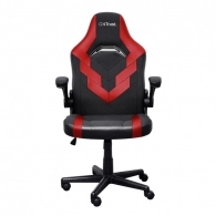 Trust Gaming Chair GXT 703R RIYE - Black/Red, PU leather and breathable fabric, adjustable gaming chair with a strong frame, flip-up armrests, Class 4 gas lift, up to 140kg