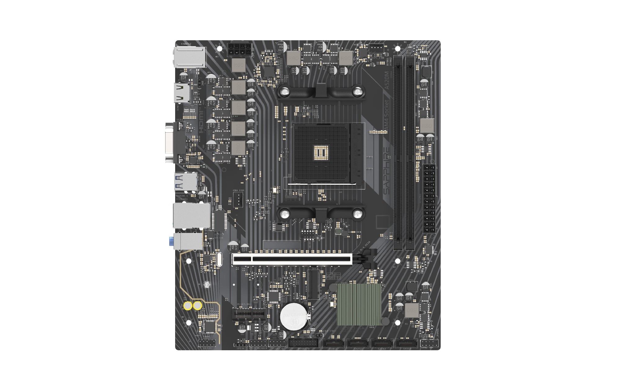 Материнская плата SAPPHIRE A520M-E/ AM4 / A520 / DDR4 / mATX photo 2