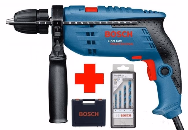 Masina de gaurit cu percutie Bosch GSB 1600, 0601218102 