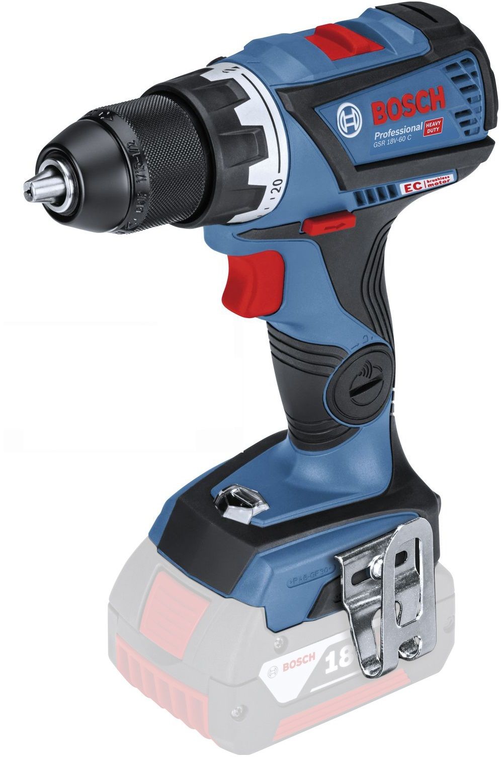 Masina de gaurit si insurubat  cu acumulator Bosch GSR 18V-60 C Solo, 06019G1102 photo 1