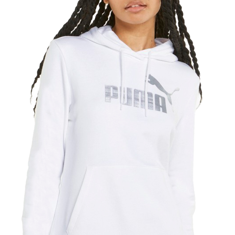Hanorac Puma ESS+ Metallic Logo Hoodie TR XS Alb Femei photo 3