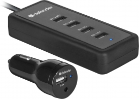 Incarcator auto p/u telefon mobil Defender ACA-02 5 porturi USB, 5V/9.2A thumbnav 1