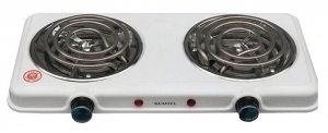 Плита настольная электрическая Kumtel HS1002, 2 конфорок, 2000 Вт, Белый thumbnav
