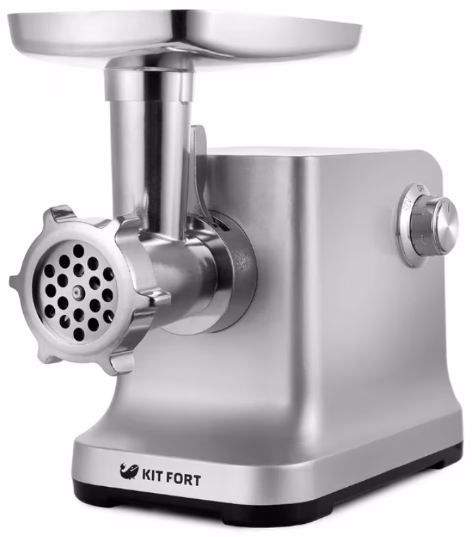 Мясорубка шнековая Kitfort KT-2102, 2.3 кг/мин, 1800 Вт, Нержавеющая сталь