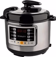 Мультиварка- скороварка Scarlett SC-MC410P02, 900 Вт, 11 программ, Серебристый с чёрным