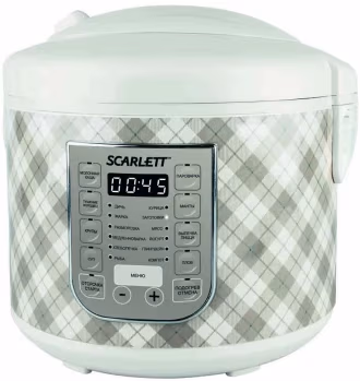 Мультиварка Scarlett SCMC410S02, 900 Вт, 24 программ, Белый (с узором)
