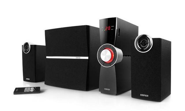 Edifier C2XD Black, 2.1/ 53W (35W+ 2x9W) RMS, External Amplifier,  LED display,  Audio in: Optical & 3 analog (2x AUX, RCA), headphone output, remote control, all wooden, (sub.6,5" + satl.(3"+3/4")), E.I.D.C. (Edifier Intelligent Distortion Control) photo 1
