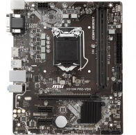 MSI H310M PRO-VDH, Socket 1151, Intel® H310 (8th/9th Gen CPU), Dual 2xDDR4-2666, 1xPCIe x16, CPU Intel graphics, VGA, DVI, HDMI, 4xSATA3, 2xPCIe x1, ALC887 7.1ch HDA, GbE LAN, 4xUSB3.1, mATX thumbnav 1