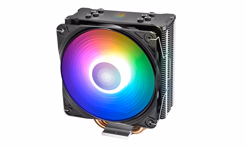DEEPCOOL Cooler  "GAMMAXX GT A-RGB", Socket LGA1700(adapter needed)/2066/2011/LGA1200/1151/1150/1155/1366 & AM5/AM4/AM3/FM2, up to 150W, 120mm A-RGB fan, Controlled RGB lighting system, 500~1650rpm, 17.8~27.8dBA, 64.5 CFM, 4 pin, PWM, Hydro Bearing, 4 hea 