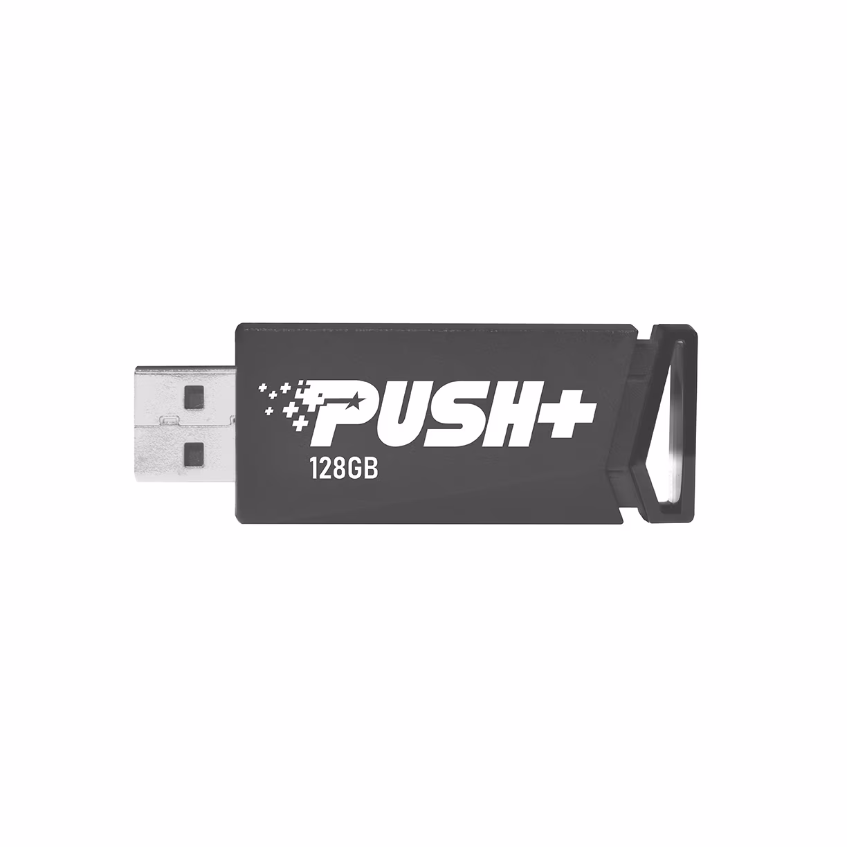 128GB USB3.2  Patriot PUSH+ Black, Capless design, Light weight of 10g (Read 45 MByte/s, Write 18 MByte/s) 