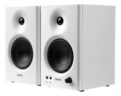 Edifier MR4 White, Studio Monitor 2.0/ 2x21W RMS, 1-inch silk dome tweeter and 4-inch diaphragm woofers, MDF wooden cabinets, simple connection to mixers, audio interfaces, computers or media players, front-mounted headphone output and AUX input, monitor 
