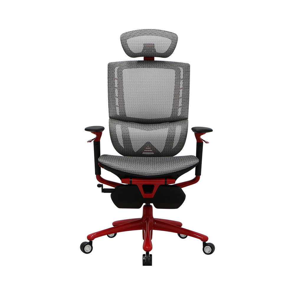 Игровое кресло 1STPLAYER ERGO PLAY/ 160kg/  3D armrest/ White&Red photo 1