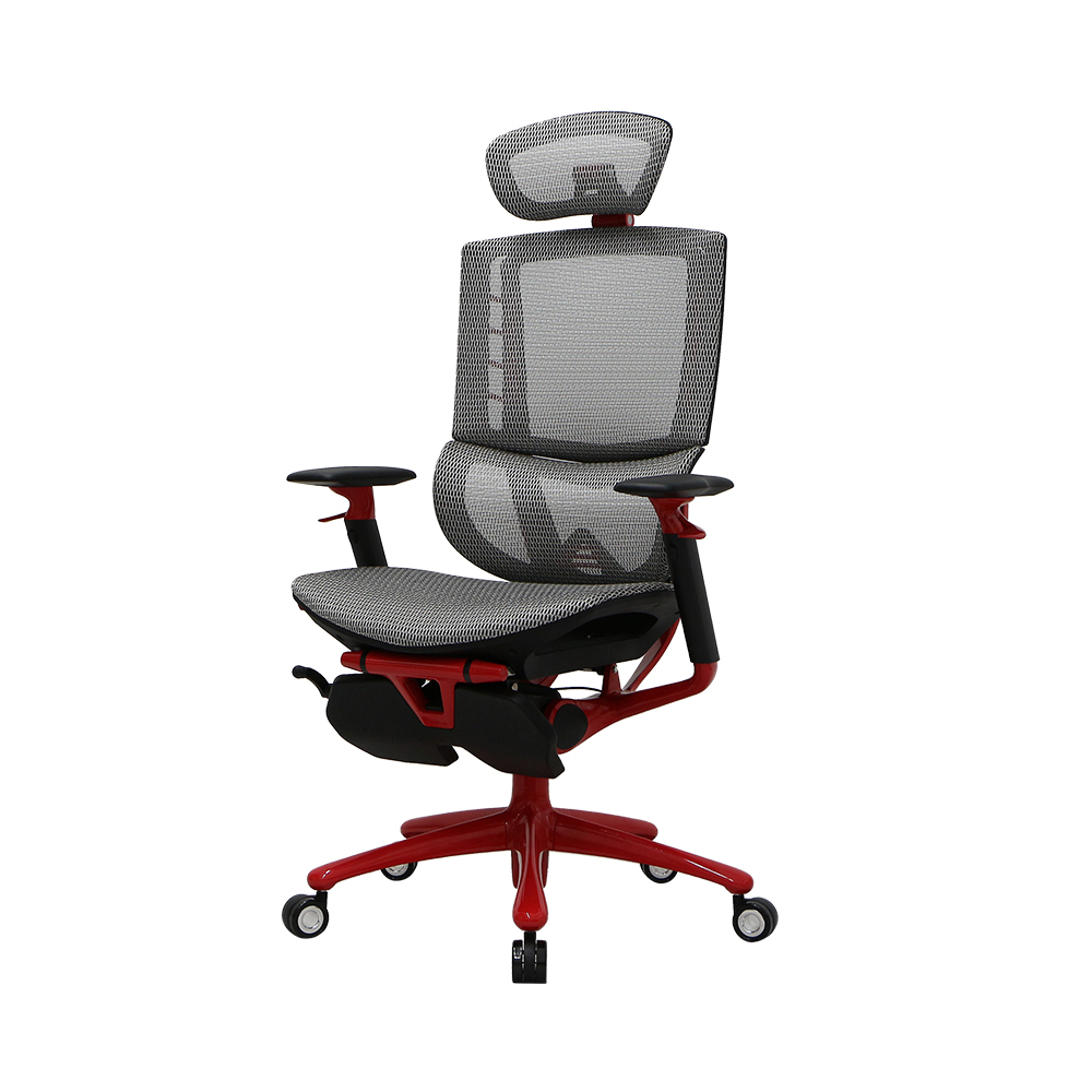 Игровое кресло 1STPLAYER ERGO PLAY/ 160kg/  3D armrest/ White&Red photo 3