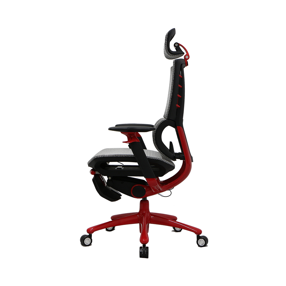 Игровое кресло 1STPLAYER ERGO PLAY/ 160kg/  3D armrest/ White&Red photo 4