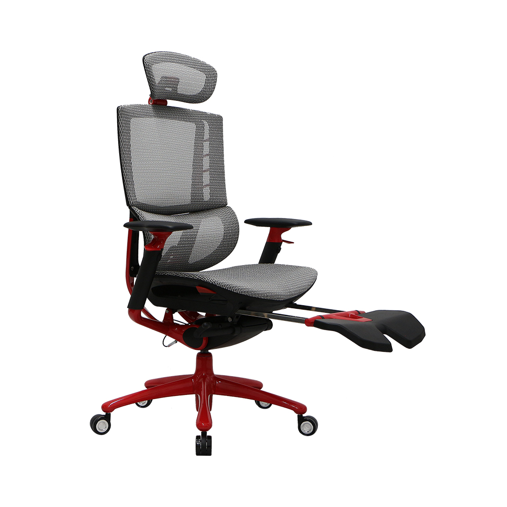 Игровое кресло 1STPLAYER ERGO PLAY/ 160kg/  3D armrest/ White&Red photo 6