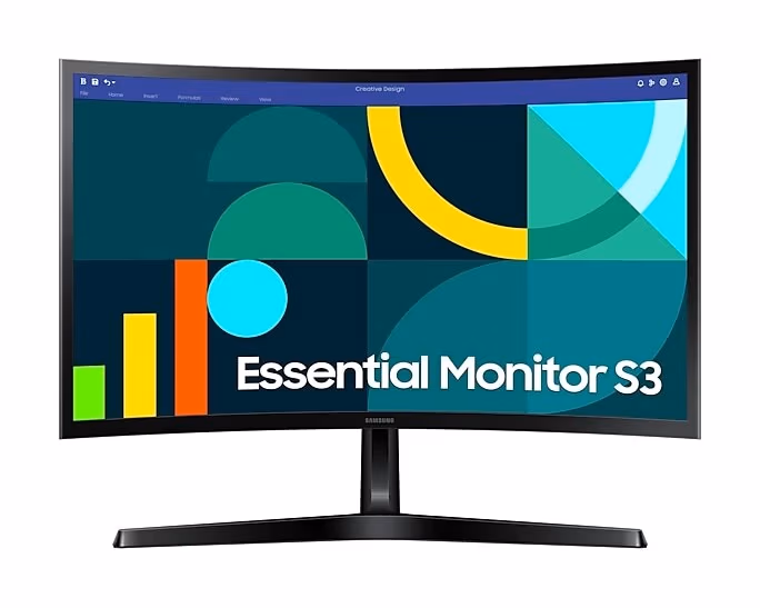 27.0” Monitor SAMSUNG Essential S3 S36GD/ Curved/ 100Hz/ Black 