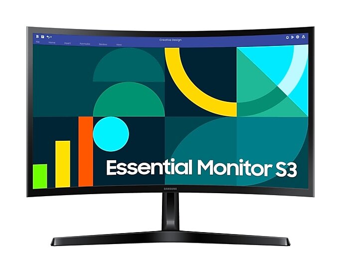 27.0” Monitor SAMSUNG Essential S3 S36GD/ Curved/ 100Hz/ Black photo 1