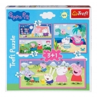 Trefl 90997 Puzzles 3+1 Peppa Pig