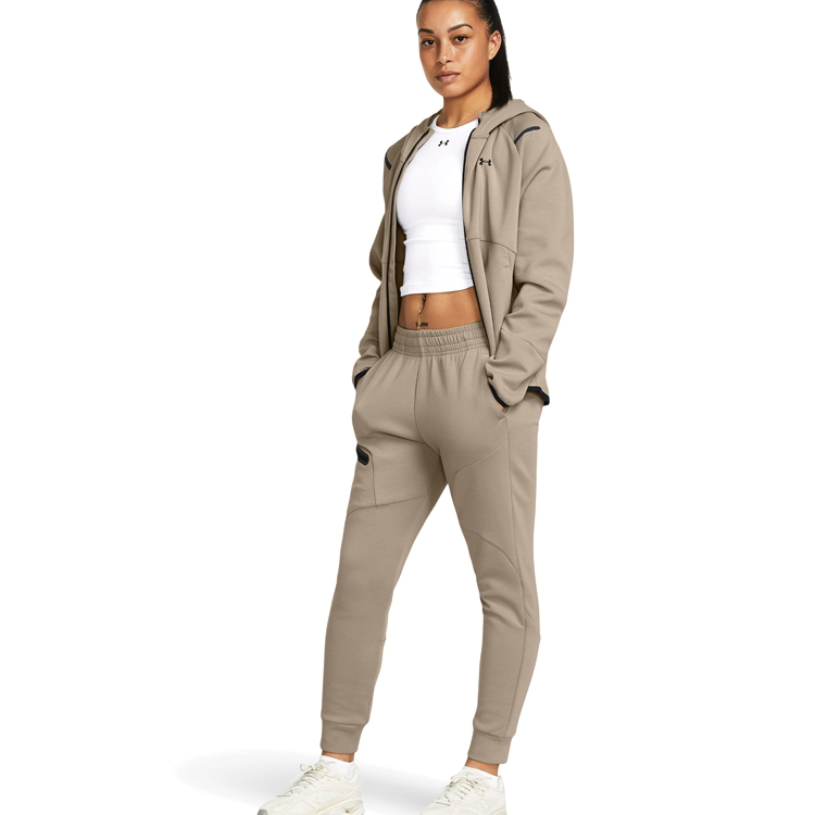 Hanorac Under Armour Unstoppable Flc FZ L Bej Femei photo 5