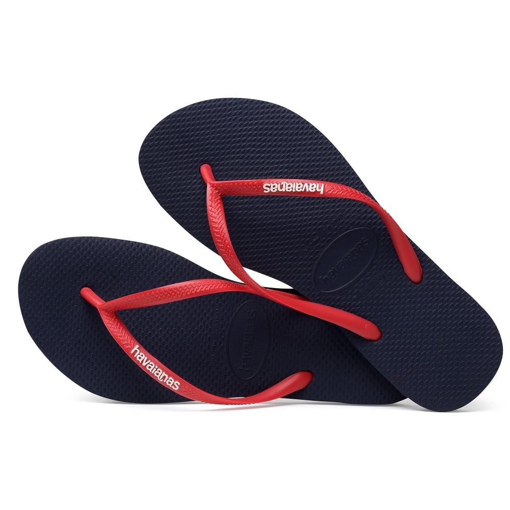 Slapi Havaianas SLIM LOGO pt Femei / 35/36 / Albastru-rosu photo 4