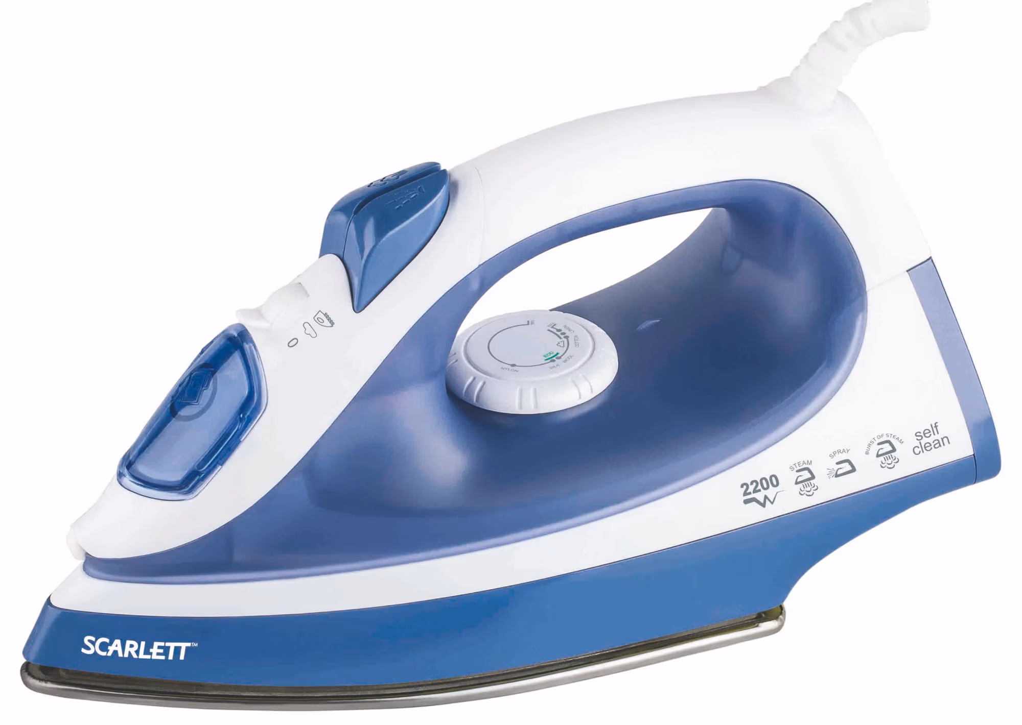 Утюг Scarlett SC-SI30S03, 100 мл, Белый/Синий 