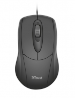 Trust Ziva Optical Mouse, 1200 dpi, 3 button, Rubber top layer for comfortable grip, USB, Black thumbnav 1