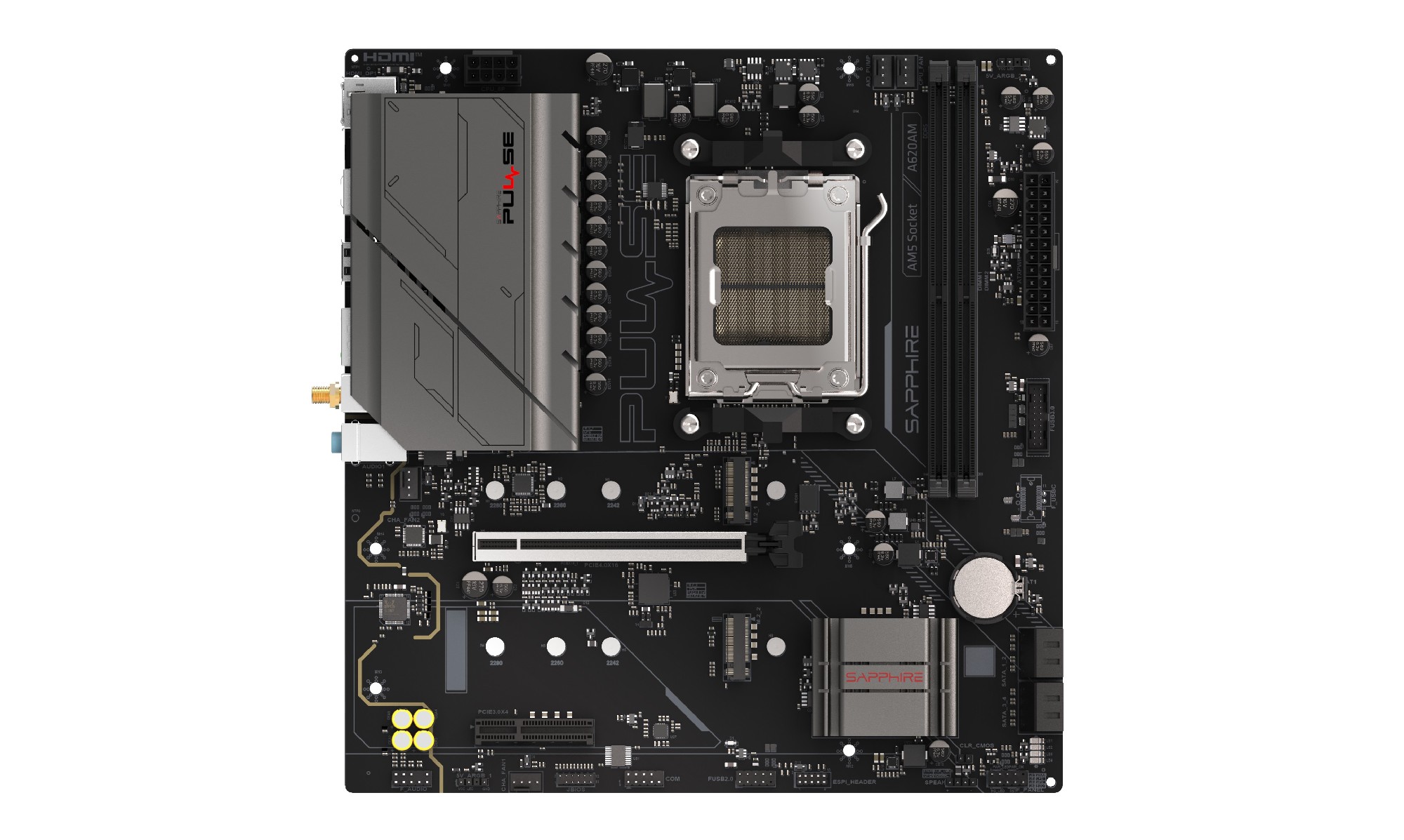 Материнская плата SAPPHIRE PULSE A620AM/ AM5 / A620 / DDR5 / mATX photo 2