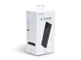 TP-Link UH720, USB3.0 Hub, 7 ports + 2 ports 5V/2.4A charging ports intelligently recognize and optimally charge attached iOS and Android devices, Black, with External Power Adapter thumbnav 2