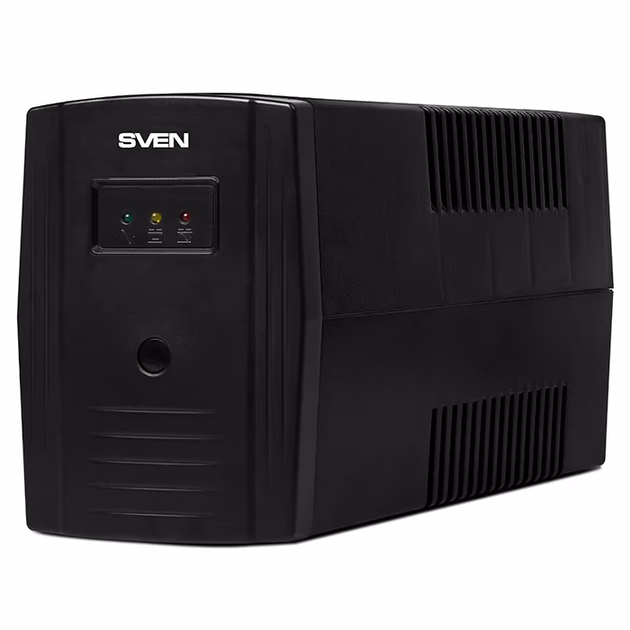 SVEN Pro 800, Line-interactive UPS with AVR, 800VA /480W, 2x Schuko outlets, 1x9AH, AVR: 165-275V, Cold start function, Black 