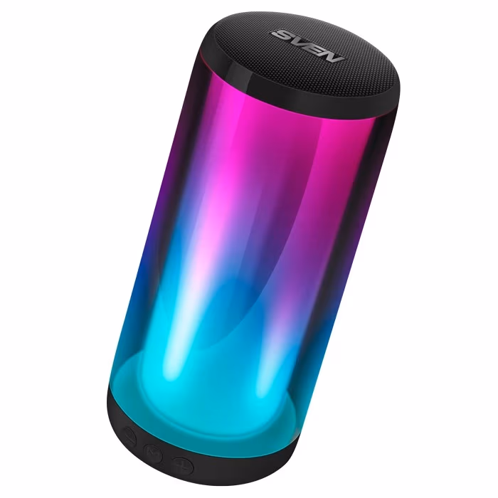 Boxe portabile Bluetooth SVEN PS-260 / 10W RMS / TWS / RGB 12 lighting modes with Night Light / FM tuner / USB & microSD / Black