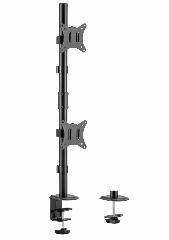 Suport vertical de birou reglabil pentru 2 display-uri, 17”-32” Gembird MA-D2-02 photo 1