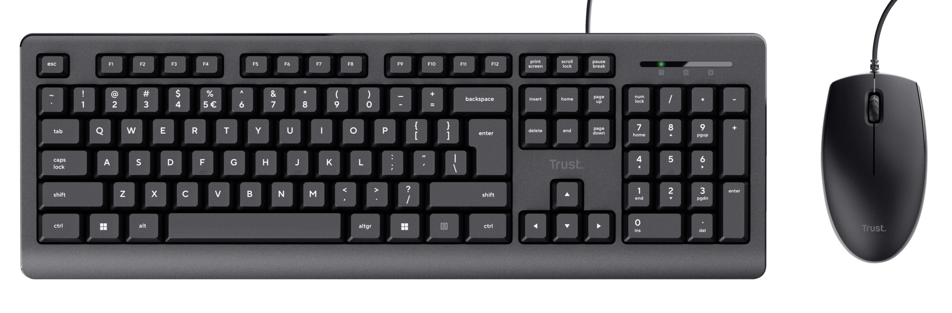 Tastatura cu mouse Trust Primo, USB, Black photo 1