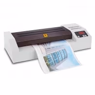 Qsmile LM320 A3, Rollers: 2(hot shoe), Reverse, Input width: 320 mm,Speed: 60 cm/min, Min Film thickness: 50(2*25) microns, Max. film thickness: 250(2*125) microns, Min Film size: Credit card size (54*86 mm), Max. Paper size: A3, Max. lam. thickness: 1 mm